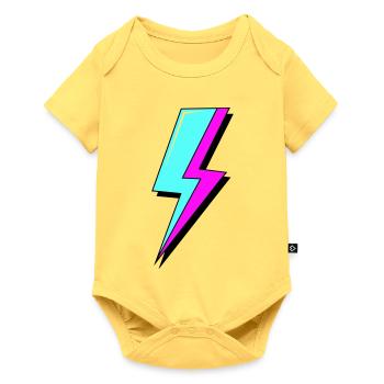Psychedelic Neon Lightning - Baby Premium short-sleeve bodysuit - sky yellow - Front