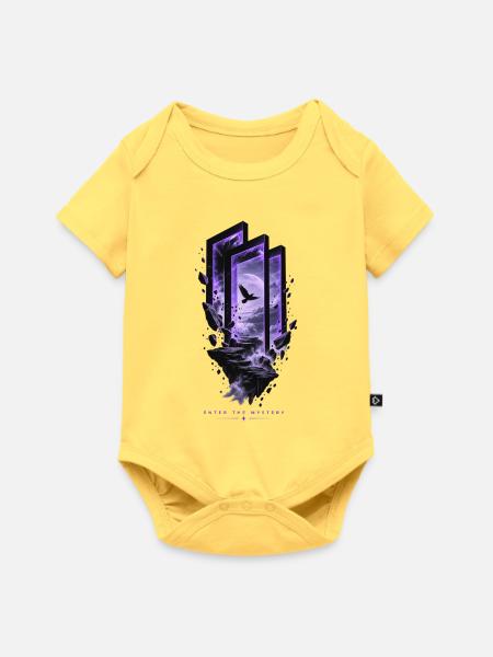 Purple Portal (Vollbild-Front) - Baby Premium Kurzarmbody - Pastellgelb