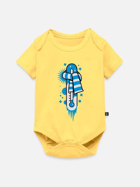 Thermometer Gefrierpunkt - Baby Premium Kurzarmbody - Pastellgelb