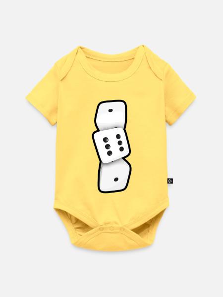 161 Würfel - Baby Premium Kurzarmbody - Pastellgelb