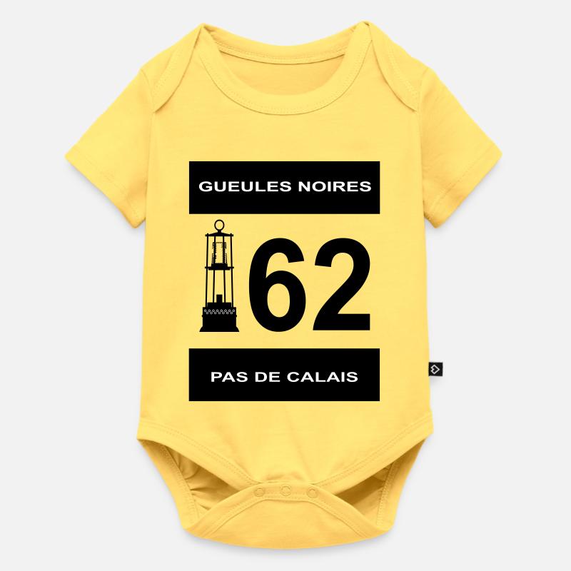 62 pas de calais - Body à manches courtes Premium Bébé - jaune pastel