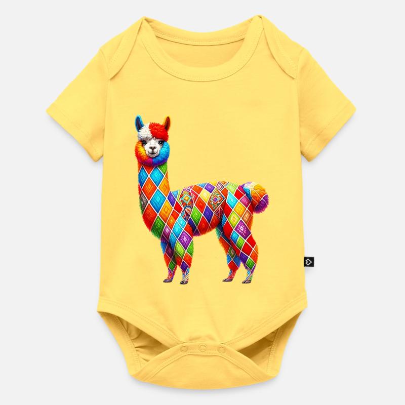 Alpaga - Body à manches courtes Premium Bébé - jaune pastel
