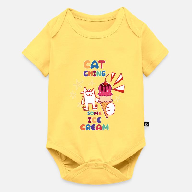 Attraper une glace - Body à manches courtes Premium Bébé - jaune pastel