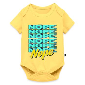 NOPE – Bold & Sassy Statement - Baby Premium Kurzarmbody - Pastellgelb - Vorne
