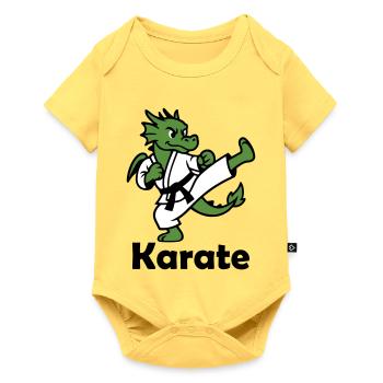 Karate Dragon - Baby Premium short-sleeve bodysuit - sky yellow - Front