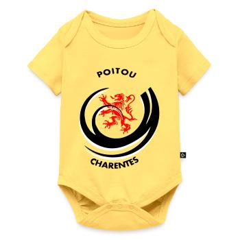 Emblème Poitou Charentes - Body à manches courtes Premium Bébé - jaune pastel - Devant