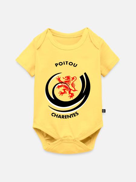 Emblème Poitou Charentes - Body à manches courtes Premium Bébé - jaune pastel