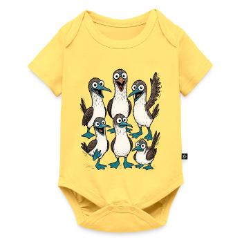 Illustration de dessin animé drôle d'oiseau de mer - Body à manches courtes Premium Bébé - jaune pastel - Devant