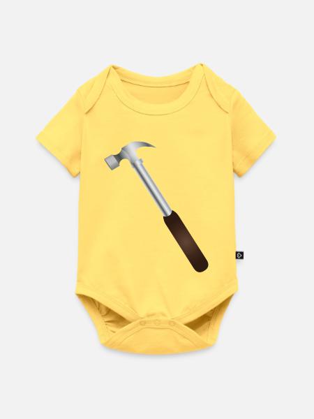 Zimmermannshammer – Symbol echter Handwerkskunst - Baby Premium Kurzarmbody - Pastellgelb