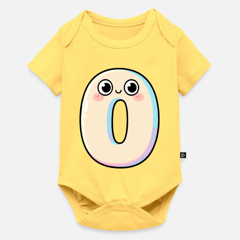 Zero Kawaii Souriant - Body à manches courtes Premium Bébé - jaune pastel