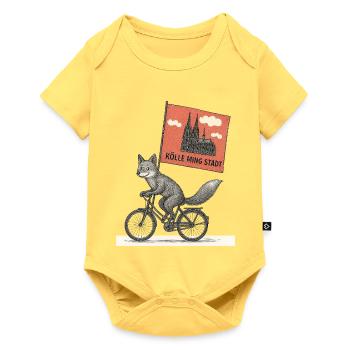 Cologne Fox on Bicycle - Baby Premium short-sleeve bodysuit - sky yellow - Front