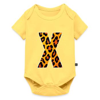 Motif Léopard X - Body à manches courtes Premium Bébé - jaune pastel - Devant