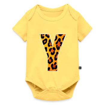 Leopard Y Letter Print - Baby Premium short-sleeve bodysuit - sky yellow - Front