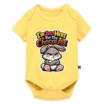 Je suis là pour le chocolat - Body à manches courtes Premium Bébé - jaune pastel - Devant