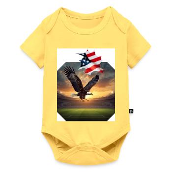 Patriotic eagle in stadium - Baby Premium short-sleeve bodysuit - sky yellow - Front