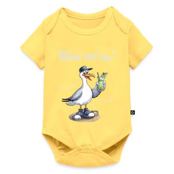 Möwe  Möwie noch een Nordsee Humor Plattdeutsch - Baby Premium Kurzarmbody - Pastellgelb - Vorne