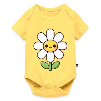 Kawaii Daisy White Flower Gift - Baby Premium short-sleeve bodysuit - sky yellow - Front