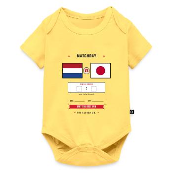 Netherlands vs Japan Football Score Card - Body à manches courtes Premium Bébé - jaune pastel - Devant