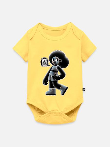 Afrofreund Lebensfreude Illustration - Baby Premium Kurzarmbody - Pastellgelb