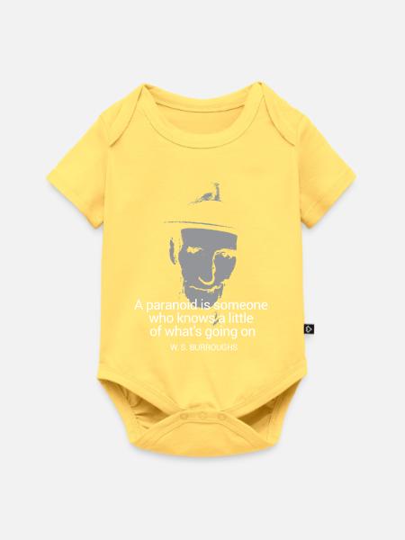 WS Burroughs Zitat über Paranoid - Baby Premium Kurzarmbody - Pastellgelb