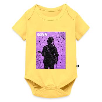 Guitare et rêves illustrés - Body à manches courtes Premium Bébé - jaune pastel - Devant