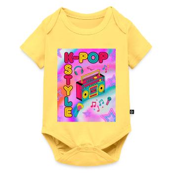 K‑Pop Style - Body à manches courtes Premium Bébé - jaune pastel - Devant