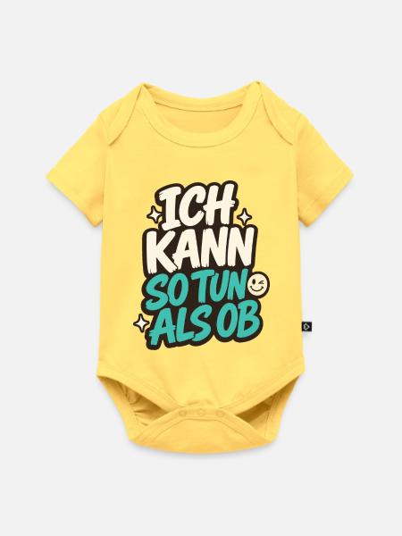ICH KANN SO TUN ALS OB - Baby Premium Kurzarmbody - Pastellgelb