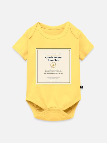 Couch Potato Laufclub - Baby Premium Kurzarmbody - Pastellgelb