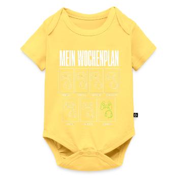 Mein Wochenplan Gaming Zocker Gamer Herren Jungs - Baby Premium Kurzarmbody - Pastellgelb - Vorne