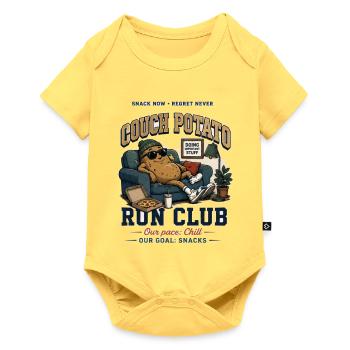 Couch Potato Running Club - Baby Premium short-sleeve bodysuit - sky yellow - Front