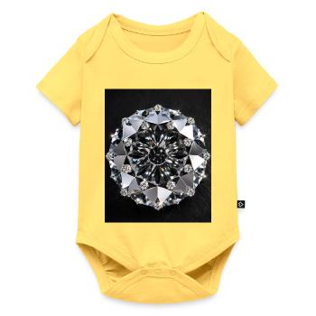 Mandala géométrique diamant - Body à manches courtes Premium Bébé - jaune pastel - Devant