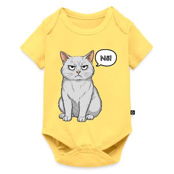 Grimmige Katze - einfach "Nö" - Baby Premium Kurzarmbody - Pastellgelb - Vorne