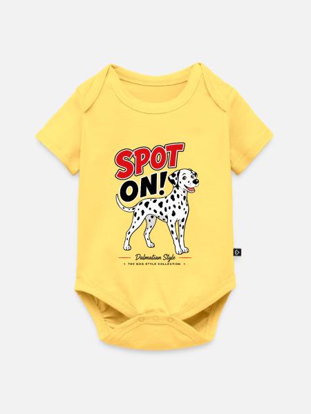 Genau richtig! Dalmatierer – Dalmatinischer Stil - Baby Premium Kurzarmbody - Pastellgelb