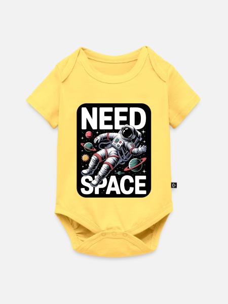 I Need Space - Baby Premium Kurzarmbody - Pastellgelb