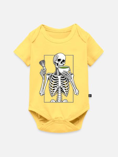 Matcharitual mit Skelett - Baby Premium Kurzarmbody - Pastellgelb