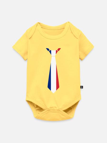 France Tie – Flaggendesign - Baby Premium Kurzarmbody - Pastellgelb