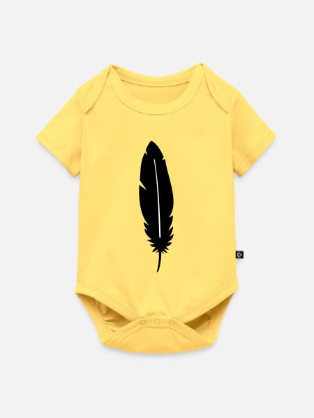 Feder silhouette - Baby Premium Kurzarmbody - Pastellgelb