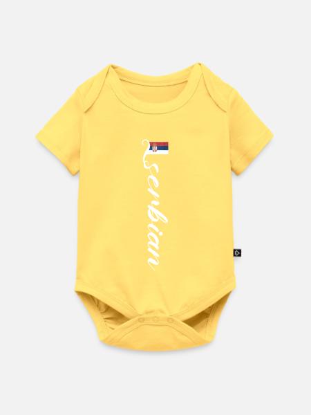 Serbien - Baby Premium Kurzarmbody - Pastellgelb