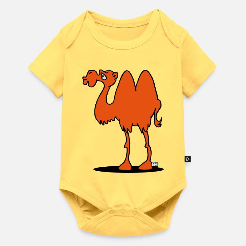 Kamel - Baby Premium Kurzarmbody - Pastellgelb