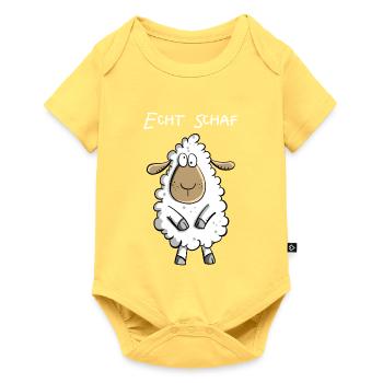Echt Schaf I Cooles Schäfchen Comic Geschenk Fun - Baby Premium Kurzarmbody - Pastellgelb - Vorne