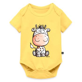 Funny Cow - Cows - Baby - Gift - Calf - Baby Premium short-sleeve bodysuit - sky yellow - Front