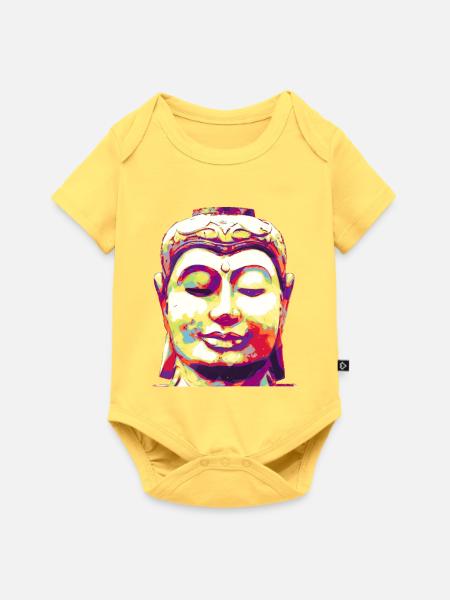 Buddha - Baby Premium Kurzarmbody - Pastellgelb