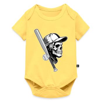 CRÂNE DE BASEBALL - Body à manches courtes Premium Bébé - jaune pastel - Devant