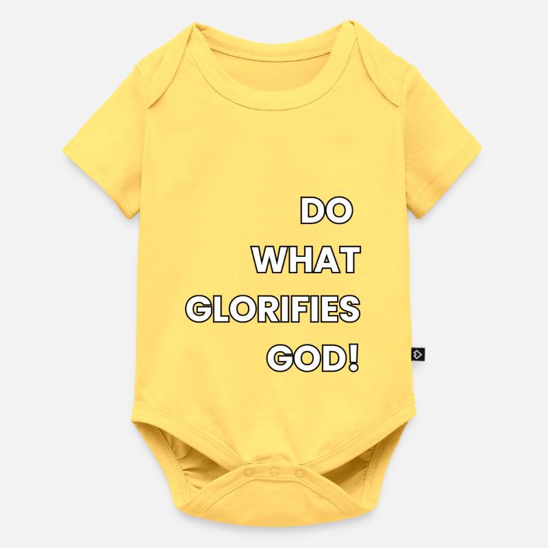Glorifier Dieu - Body à manches courtes Premium Bébé - jaune pastel