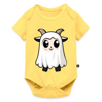Mountain Goat Halloween Ghost - Baby Premium short-sleeve bodysuit - sky yellow - Front