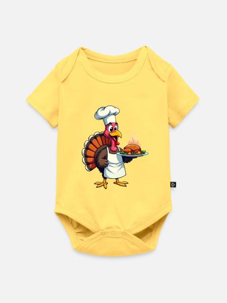 Thanksgiving Truthahn Koch Thanksgiving - Baby Premium Kurzarmbody - Pastellgelb