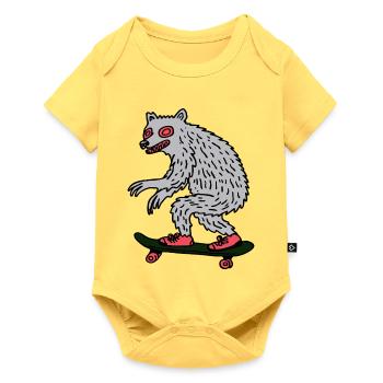 Moonlit Werewolf Skateboarder - Baby Premium short-sleeve bodysuit - sky yellow - Front