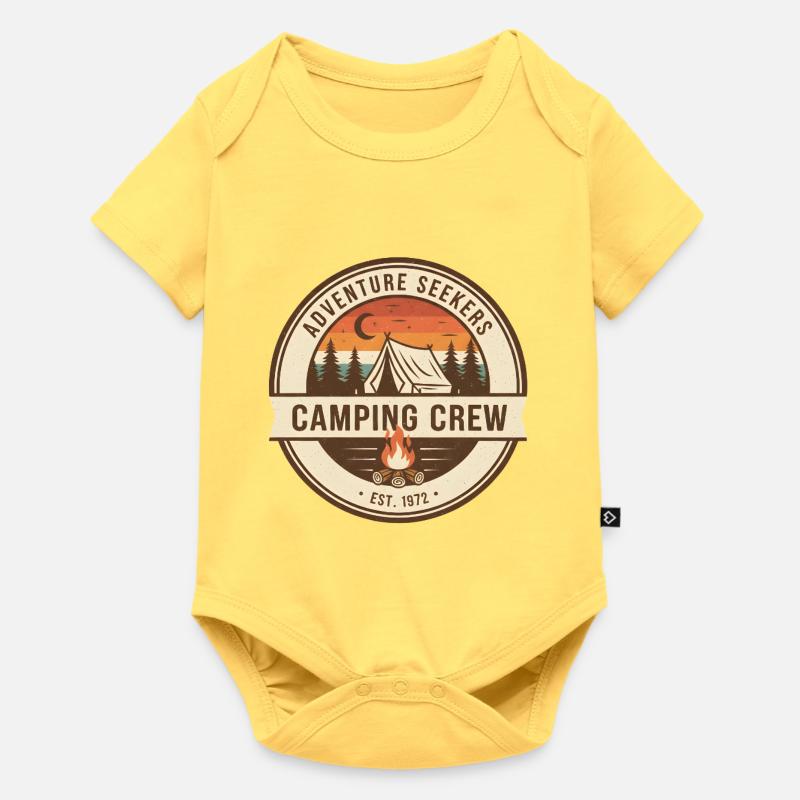 Aventure de l’équipe de camping - Body à manches courtes Premium Bébé - jaune pastel