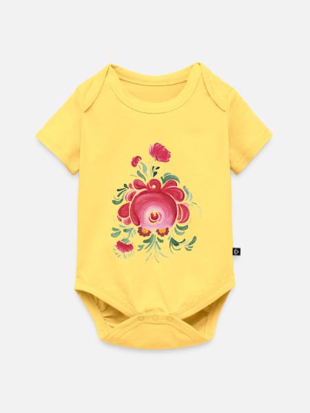 Ostfriesische Teerose - Baby Premium Kurzarmbody - Pastellgelb