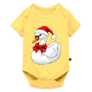 Noël des cygnes - Body à manches courtes Premium Bébé - jaune pastel - Devant